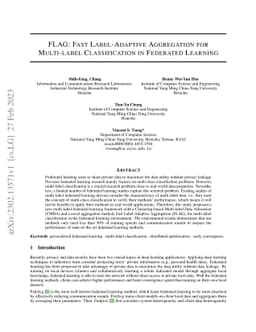 FLAG: Fast Label-Adaptive Aggregation for Multi-label Classification in
  Federated Learning