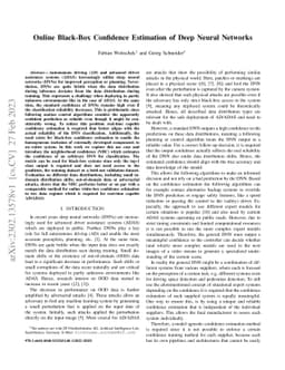 Online Black-Box Confidence Estimation of Deep Neural Networks