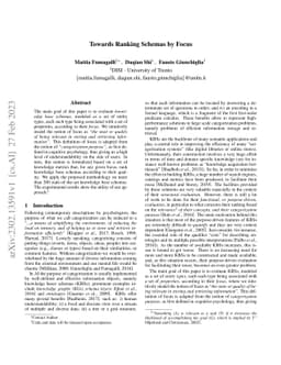Towards Ranking Schemas by Focus