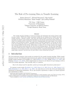 The Role of Pre-training Data in Transfer Learning