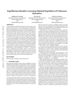 Equilibrium Bandits: Learning Optimal Equilibria of Unknown Dynamics