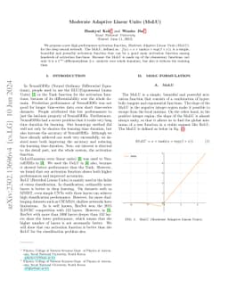 Moderate Adaptive Linear Units (MoLU)