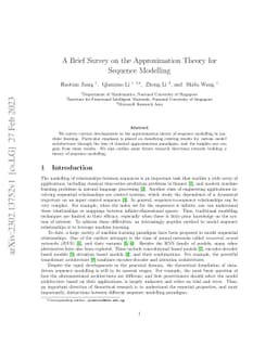 A Brief Survey on the Approximation Theory for Sequence Modelling