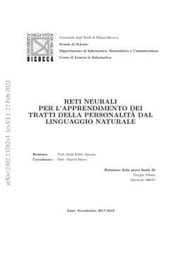 Neural networks for learning personality traits from natural language