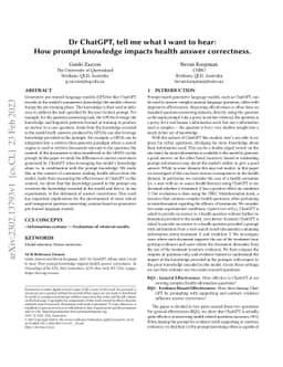 Dr ChatGPT, tell me what I want to hear: How prompt knowledge impacts
  health answer correctness