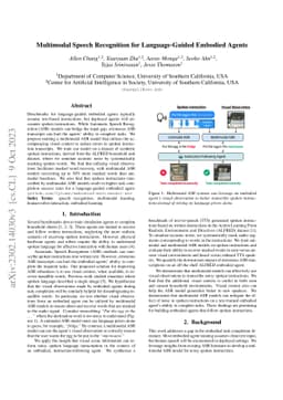 Multimodal Speech Recognition for Language-Guided Embodied Agents