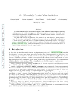 On Differentially Private Online Predictions