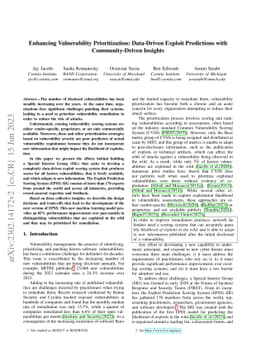 Enhancing Vulnerability Prioritization: Data-Driven Exploit Predictions
  with Community-Driven Insights