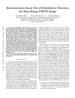 Reconstruction-based Out-of-Distribution Detection for Short-Range FMCW
  Radar
