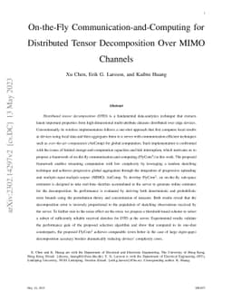 On-the-Fly Communication-and-Computing for Distributed Tensor
  Decomposition Over MIMO Channels