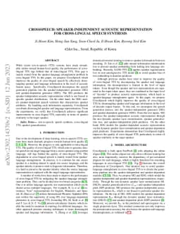 CrossSpeech: Speaker-independent Acoustic Representation for
  Cross-lingual Speech Synthesis