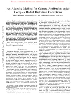 An Adaptive Method for Camera Attribution under Complex Radial
  Distortion Corrections