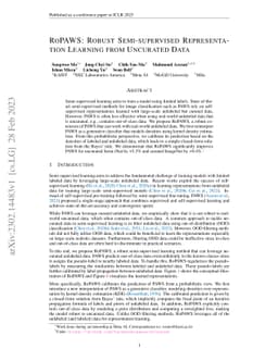 RoPAWS: Robust Semi-supervised Representation Learning from Uncurated
  Data