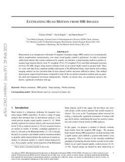 Estimating Head Motion from MR-Images