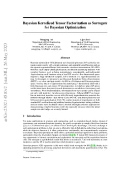 Bayesian Kernelized Tensor Factorization as Surrogate for Bayesian
  Optimization