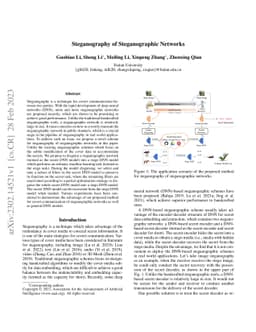 Steganography of Steganographic Networks