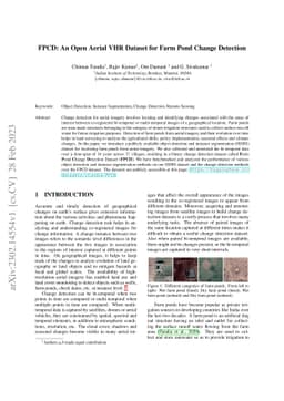 FPCD: An Open Aerial VHR Dataset for Farm Pond Change Detection