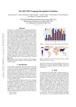 The 2022 NIST Language Recognition Evaluation