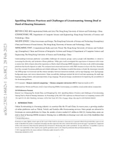 Sparkling Silence: Practices and Challenges of Livestreaming Among Deaf
  or Hard of Hearing Streamers