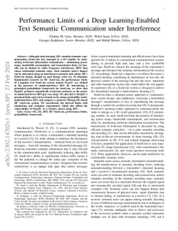 Performance Limits of a Deep Learning-Enabled Text Semantic
  Communication under Interference