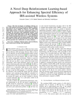 A Novel Deep Reinforcement Learning-based Approach for Enhancing
  Spectral Efficiency of IRS-assisted Wireless Systems