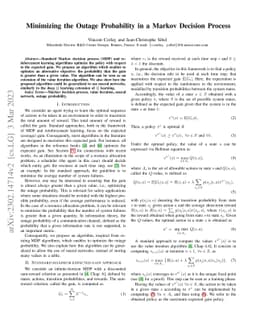 Minimizing the Outage Probability in a Markov Decision Process