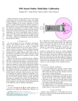 IMU-based Online Multi-lidar Calibration