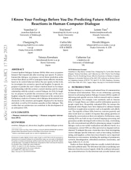 I Know Your Feelings Before You Do: Predicting Future Affective
  Reactions in Human-Computer Dialogue