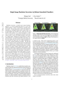 Single Image Backdoor Inversion via Robust Smoothed Classifiers