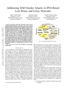 Addressing DAO Insider Attacks in IPv6-Based Low-Power and Lossy
  Networks