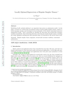Locally Optimal Eigenvectors of Regular Simplex Tensors