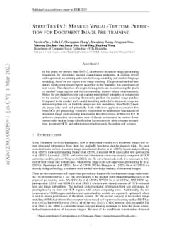 StrucTexTv2: Masked Visual-Textual Prediction for Document Image
  Pre-training