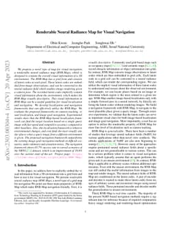 Renderable Neural Radiance Map for Visual Navigation