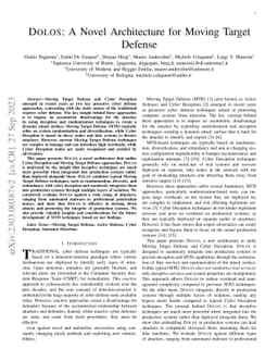 DOLOS: A Novel Architecture for Moving Target Defense