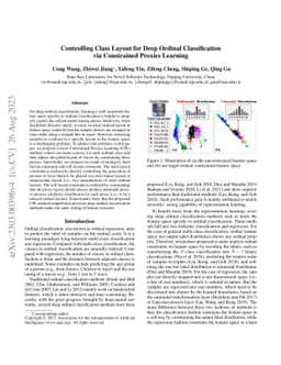 Controlling Class Layout for Deep Ordinal Classification via Constrained
  Proxies Learning