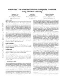 Automated Task-Time Interventions to Improve Teamwork using Imitation
  Learning