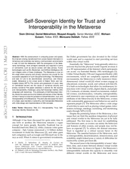 Self-Sovereign Identity for Trust and Interoperability in the Metaverse