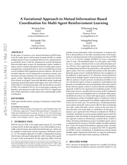 A Variational Approach to Mutual Information-Based Coordination for
  Multi-Agent Reinforcement Learning