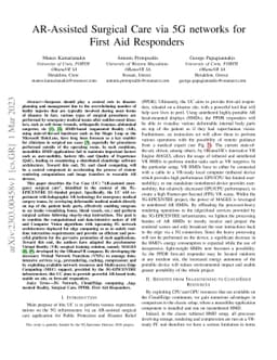 AR-Assisted Surgical Care via 5G networks for First Aid Responders