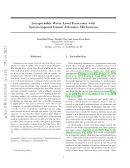 Interpretable Water Level Forecaster with Spatiotemporal Causal
  Attention Mechanisms