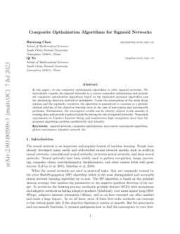 Composite Optimization Algorithms for Sigmoid Networks