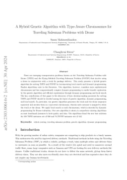 A Hybrid Genetic Algorithm with Type-Aware Chromosomes for Traveling
  Salesman Problems with Drone