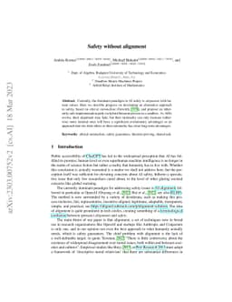 Safety without alignment