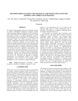 Building High-accuracy Multilingual ASR with Gated Language Experts and
  Curriculum Training