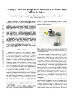 Learning to Detect Slip through Tactile Estimation of the Contact Force
  Field and its Entropy