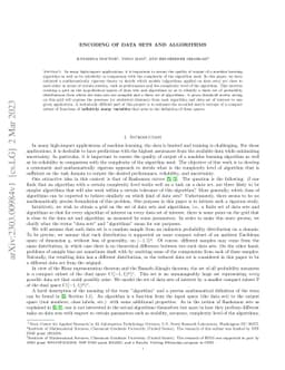 Encoding of data sets and algorithms