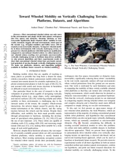 Toward Wheeled Mobility on Vertically Challenging Terrain: Platforms,
  Datasets, and Algorithms