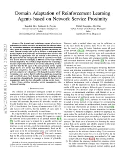 Domain Adaptation of Reinforcement Learning Agents based on Network
  Service Proximity