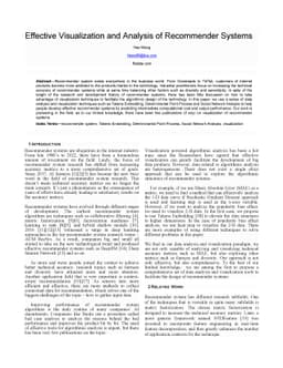 Effective Visualization and Analysis of Recommender Systems