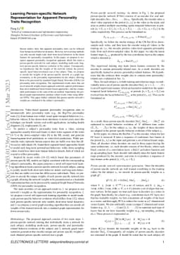 Learning Person-specific Network Representation for Apparent Personality
  Traits Recognition
